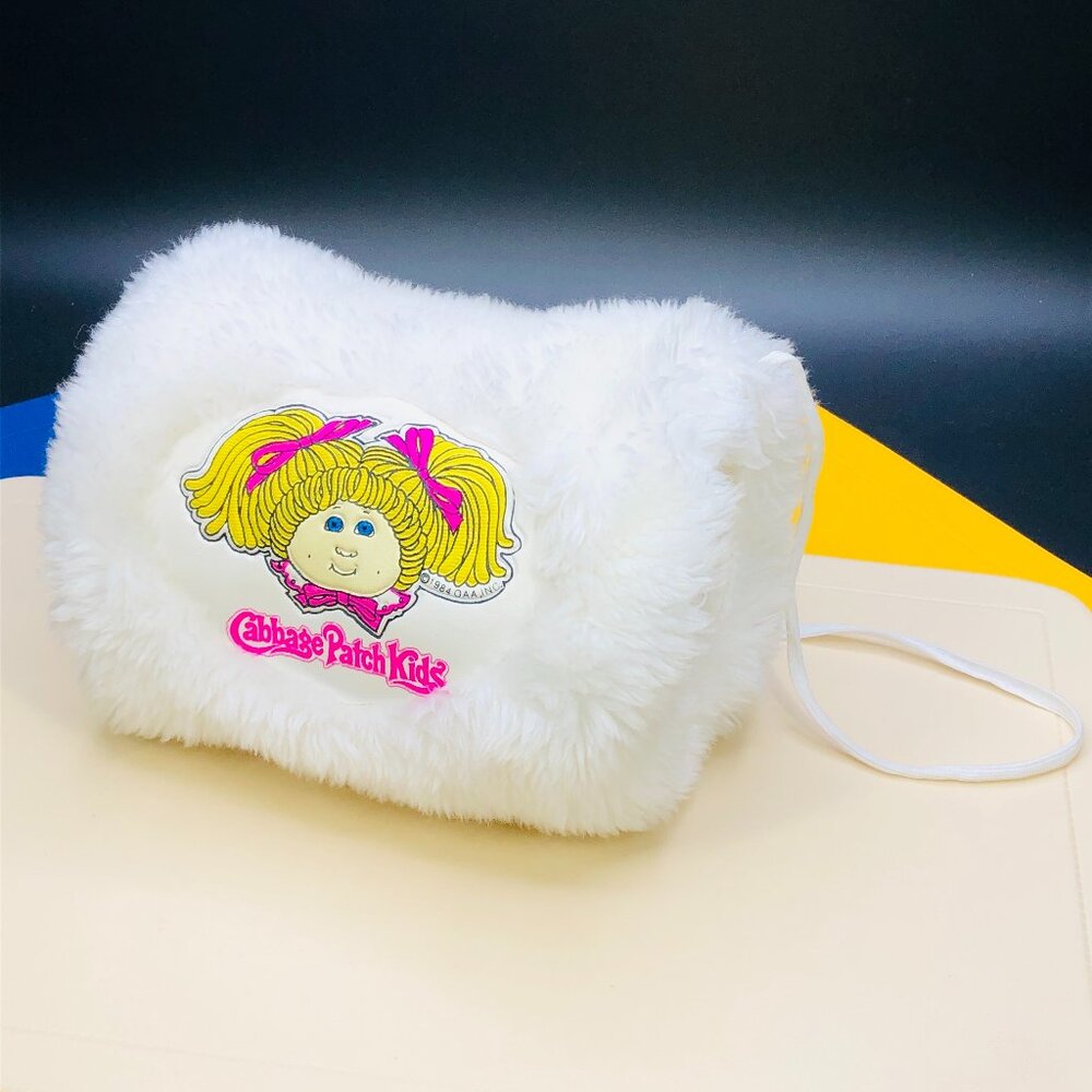 Vintage 1984 Cabbage Patch Kids White Plush Child Hand Warmer Muff - Fashion